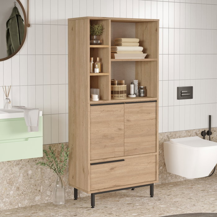 Hanah Home On9C-S Armario de Baño Nogal 74.8x161.6x35.5 cm
